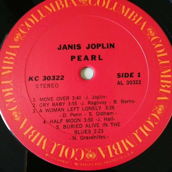 JANIS JOPLIN / FULL TILT BOOGIE BAND - PEARL Vinyl Record LP Catalog # KC 30322 - Picture 7 of 8